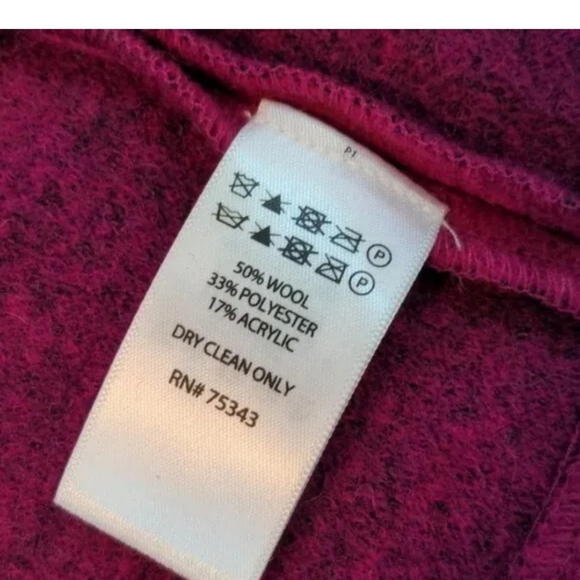 NWOT Max Studio wool blend gray pink red coat long jacket 1X - Picture 2 of 14